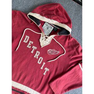 Old Time Hockey Detroit Red Wings Hoodie Large Causeway Collection Cotton